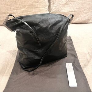 $2950 Rick Owens Big Adri Crossbody Bag in Lamb Leather, Black
